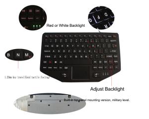 Wholesale Ruggedized Industrial Keyboard With Touchpad Backlight Panel Mount from china suppliers