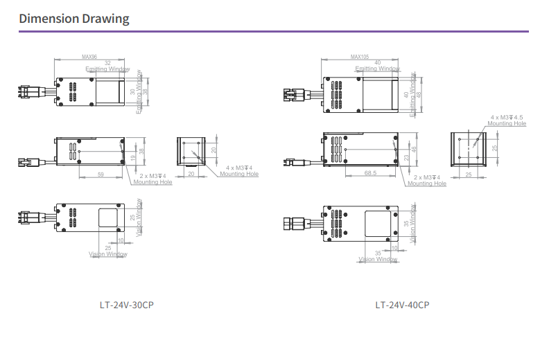 Special Optical Design 24V/36W Parallel Coaxial Lights CP Series For Parts Size Measurement