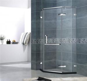 China Diamond Shape Frameless Shower Enclosures Stainless Steel Hinge Mirror Color For Hotel on sale