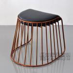 Metal Modern Bar Chairs Bride ' S Veil Bar Stool Upholstered Seat With Optional