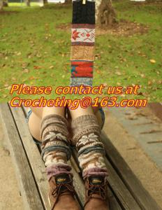 women deer snowflake jacquard knit boot socks wood feel casual wool acrylic, socks, warmer