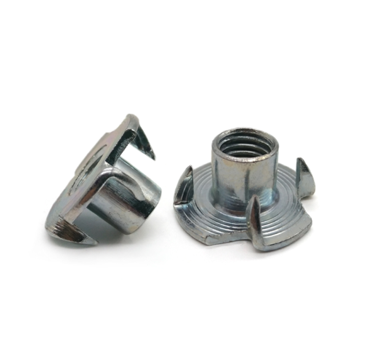 Custom Wood Thread Insert T Nuts Slot Drop In T Nut Stainless Steel Four Claw Tee Nut