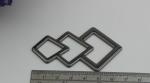 Novelty design triangle pattern gold & gunmetal zinc alloy metal logo plate for