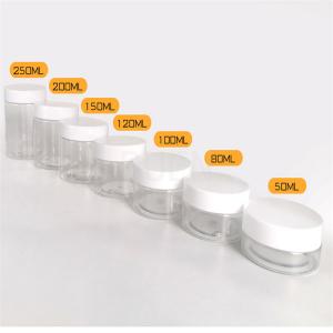 China 68 Teeth Empty Plastic Cosmetic Jars Wild Mouth With White Plastic Cap on sale