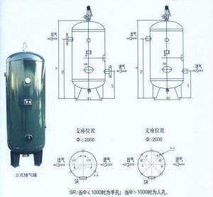 Wholesale Steel Air Compressor Tank Vertical Type , Small Portable Compressed Air Tank from china suppliers