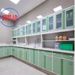 Metal Type Full Steel Hospital Disposal Work Benches with Drawers Three Section