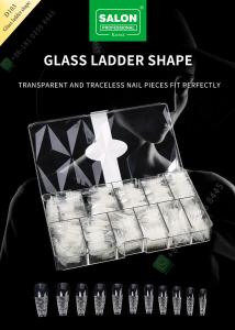 Wholesale Traceless Pieces Half Cover False Nail Tips Glass Ladder Shape For Art Salon from china suppliers
