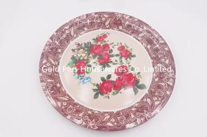Wholesale 50cm New design round shape flower decal printed tray gift serving tray for wedding from china suppliers