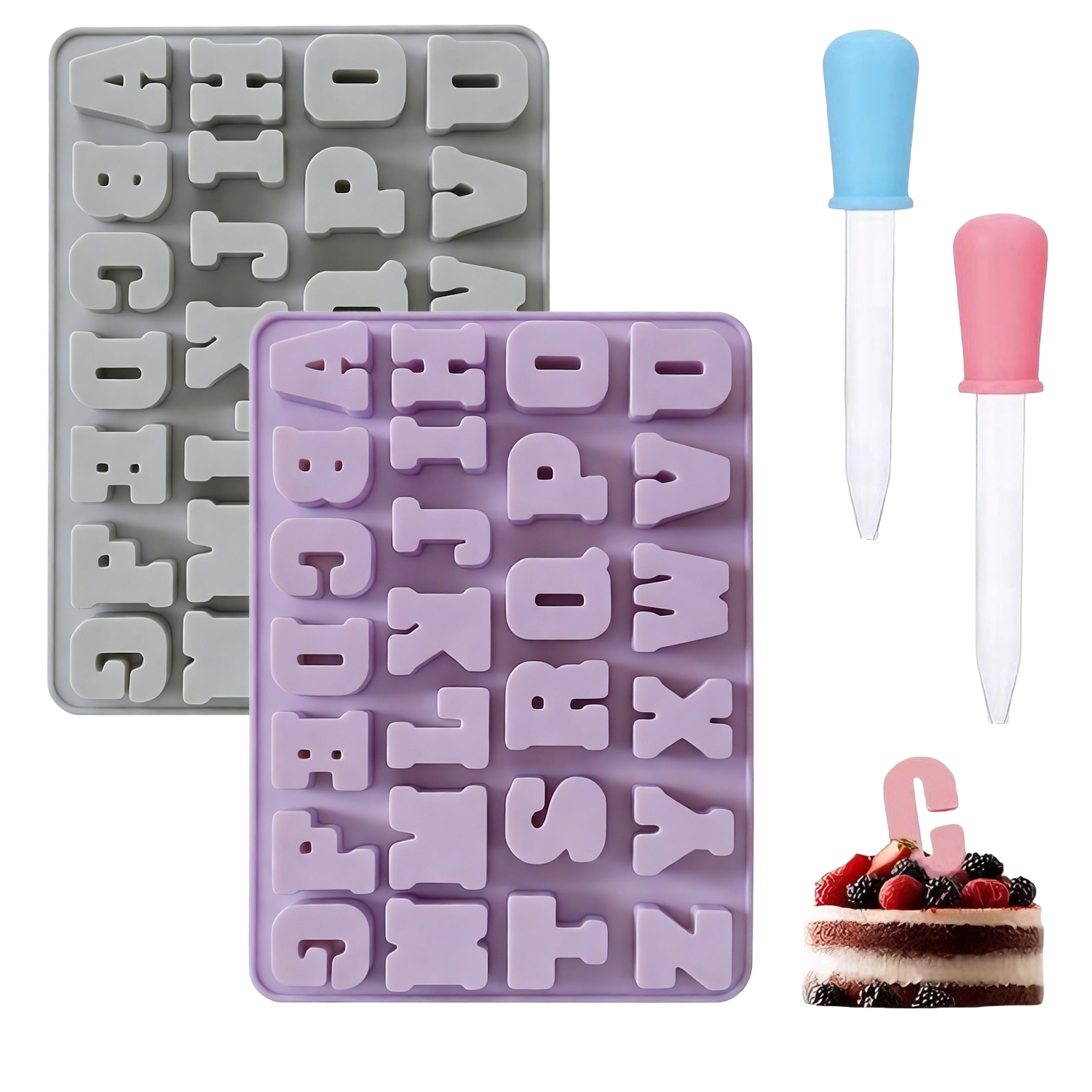 20.7 14.9 1.8cm Eco Friendly Silicone Mold Lowercase Letters Number Design Cake Pops Cookies Candy Ice Cube Plaster Casting