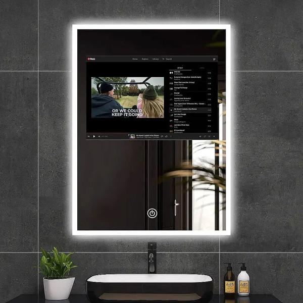 Multifunctional Smart Touch Screen Mirror 70mm Overall Thickness 700cd/m2