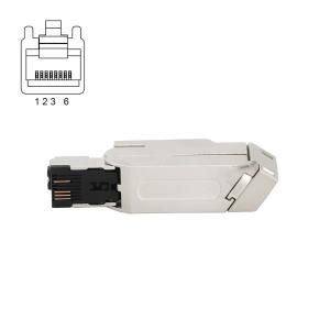 Wholesale Fast Connect RJ45 Connector Plug 145 Metal Housing 4Pin 100MBit/S from china suppliers
