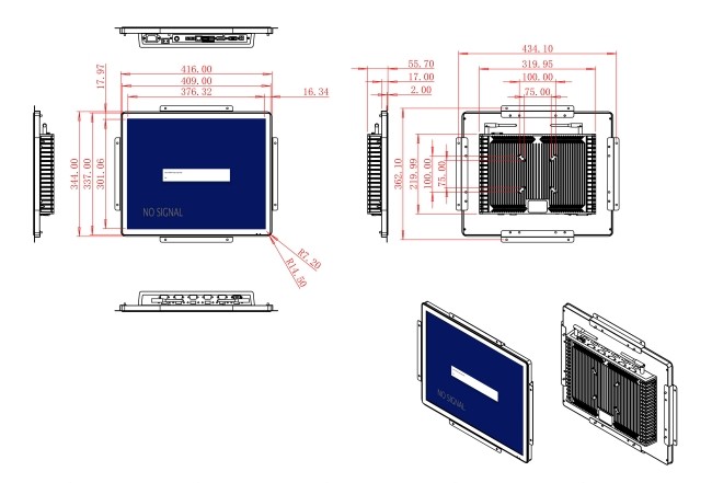 19-Inch Monitor for Transportation Systems and Access Control Panels