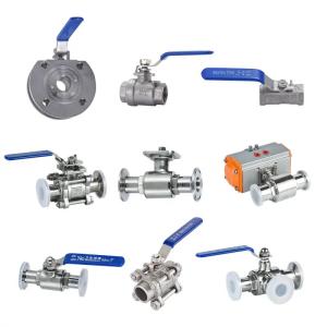 Wholesale Customized Support OEM Sanitary Stainless Steel 304/316L Tri Clamp 3PC Ball Valve with Pneumatic Actuator from china suppliers