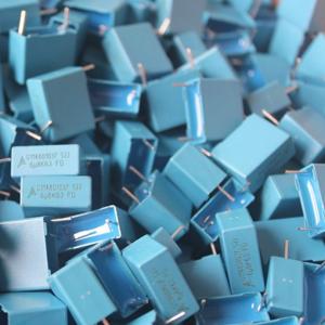 Wholesale Polypropylene Radial Film Capacitor , Blue Low Voltage Dc Film Capacitor from china suppliers