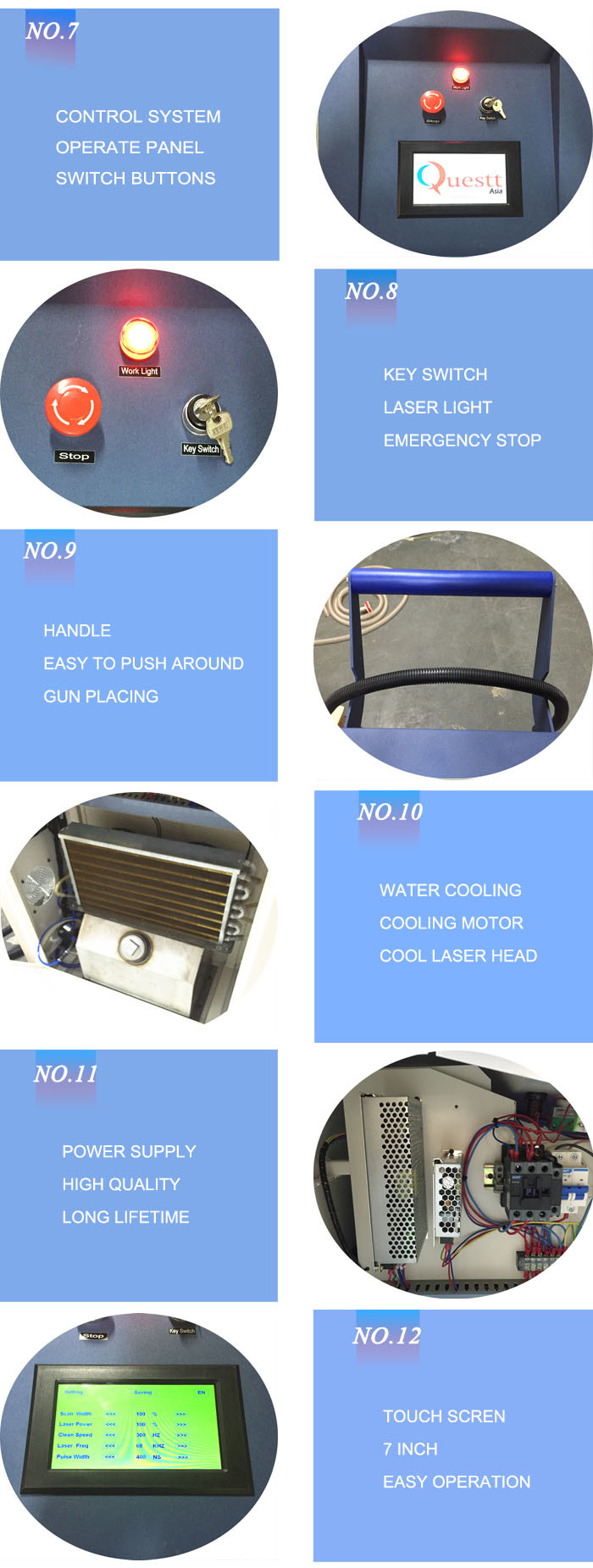 100 W Painting Laser Rust Cleaner Machine for Car Ship enginer gearbox
