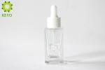 Square 30ml Glass Dropper Bottles , Transparent Glass Lotion Bottles