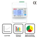 3x110/190 ... 3x240/415 Three Phase Energy Meter with Rogowski Coil EM4371 0.33V