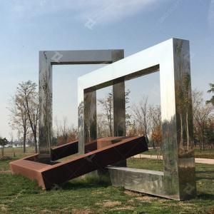 Wholesale 8M High Curved Corten Steel Garden Sculpture , Mirror Stainless Steel Sculpture from china suppliers