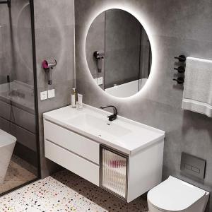 China 35-37 In Wall Mounted Bathroom Vanity With Sink Rectangle Shape on sale