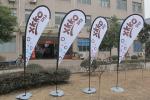 Fiberglass Poles Stainless Steel Base Flying Banner Teardrop / Feather / Square