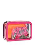 Travel Cosmetic Bag PVC Make-up Pouch Handle Straps for Women Men, Carry On
