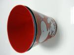 Metal Tin Plate Trash Can Container Colorful Embossing / Glossy Lamination