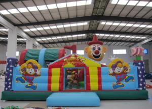 Wholesale Colourful Funny Clown Inflatable Fun City 8 X 6 X 5m 0.55mm Pvc Tarpaulin Fire Resistance from china suppliers