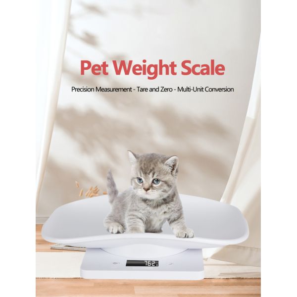 Livestock Scale Digital Pet Scale Accurately Weighs Dog Cat Tray Weight LCD Display Mini 10kg Pet Food Weighing Scale