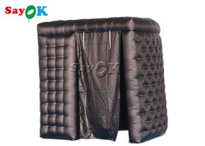 Wholesale Inflatable Party Tent 2.4mH 7.87FT Black Inflatable Curved Photo Booth Double Doors With Curtain from china suppliers