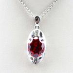 925 Silver 8mmx10mm Oval Blue Topaz Cubic Zirconia Pendant Jewelry ( P25)