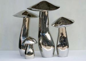 China Home Art Decoration Mushroom Garden Sculptures Stainless Steel Anti Corrosion on sale
