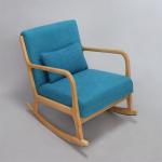 Solid Wood Frame Mid-Century Modern Velvet Fabric Rocking Sofa Chair for Luxury
