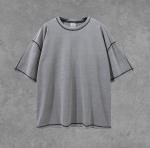 Custom Contrast Stitch Thread Blank T Shirts Short Sleeves 2XL No Label