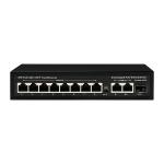 Unmanaged POE Switch 8 PoE 10/100Mbps + 2 LAN 100/1000Mbps + 1SFP 100/1000M For