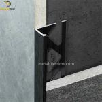 Decorative 10mm Straight Edge Tile Trim , L Shaped Aluminum Trim Black