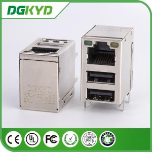 Wholesale Gigabit RJ45 Connector Shielded with Double USB , Registered Jack 45 from china suppliers