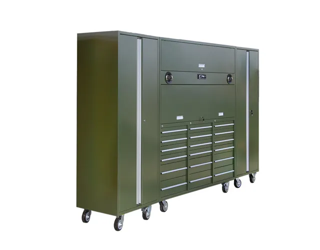 Silver Heavy Duty Rolling Tool Cabinet and Tools Box Set with Performax Side Cabinet