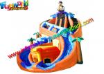 Shipwreck Pirate Outdoor Inflatable Water Slides , Inflatable Water Pool Slides