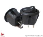 Light Country SPST Round Rocker Switch, Φ 23mm, ON-OFF, Black, Two terminals.