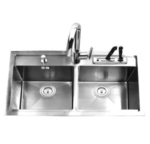 Wholesale Modern Country Handmade Kitchen Sink Equal Basin Center Drain Placement from china suppliers