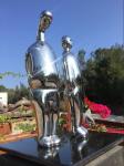 Abstract Figure Indoor Metal Sculptures Stainless Steel Custom Size For Home