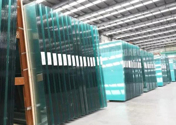 Building Decorative Clear Laminated Glass Panels Polished Edge / Beveled Edge
