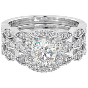 Wholesale 51pcs 0.51CT Halo Diamond Engagement Ring Set Claw Prong Setting Type from china suppliers