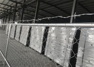 Wholesale 8'x12' chain link fence panels for semi contruction site mesh 3&quot; x 3&quot; x 12gauge ASTM392 hang with barb wire from china suppliers
