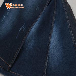 Wholesale 77% C 21% P 2% S 9oz Black Blue Jeans Blend Cotton Polyester Denim Fabric from china suppliers