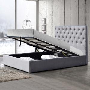 Wholesale Lift Up Storage Bed Full Size Linen Upholstered Bed Frame with Hydraulic Storage from china suppliers
