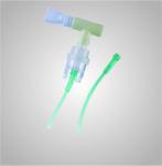 0.4ml Transparent Kinked Ventilator Nebulizer Kit Green Adult Nebulizer Mask