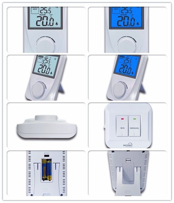 White Smart Household Wireless Room Thermostat For Underfloor Heating