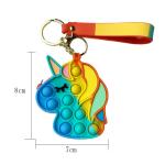 OEM ODM Kids Silicone Fidget Toys , Rainbow Unicorn Popper Purse
