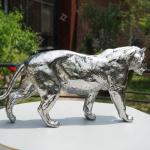 Mirror Polished Stainless Steel Cast Tiger Animal Sculpture